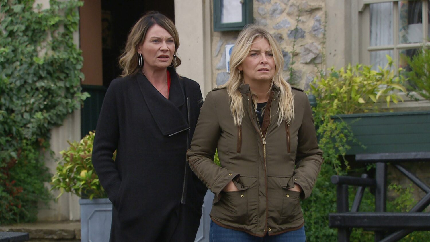 Chas and Charity Dingle look concerned