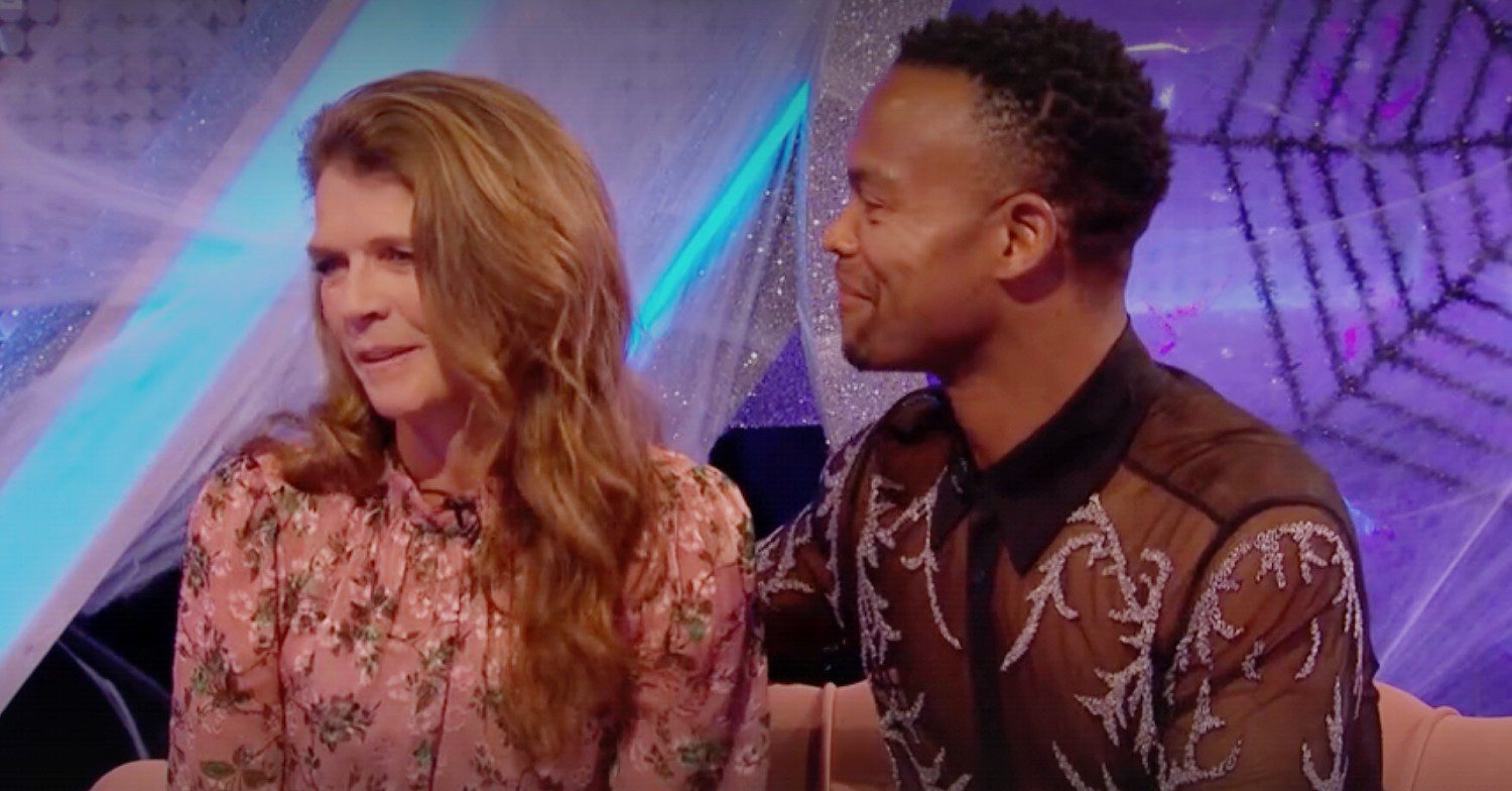 Broadcaster Annabel Croft and Strictly Come Dancing professional Johannes Radebe talking on Strictly: It Takes Two