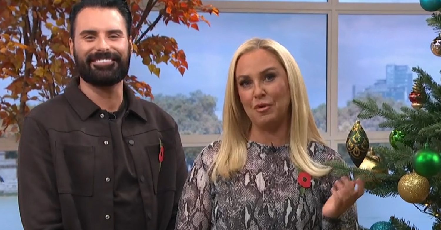 Rylan Clarke and Josie Gibson bring their Christmas tree into the studios