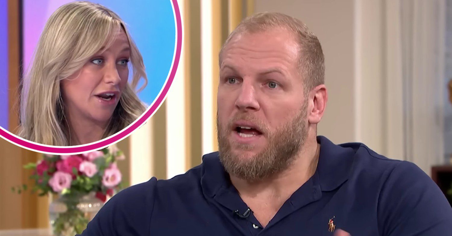 James Haskell and Chloe looking serious