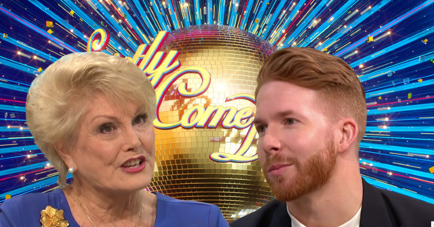 Strictly 2023 logo with Angela and Neil
