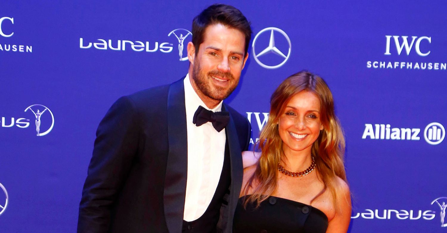 Jamie and Louise Redknapp smiling on the red carpet