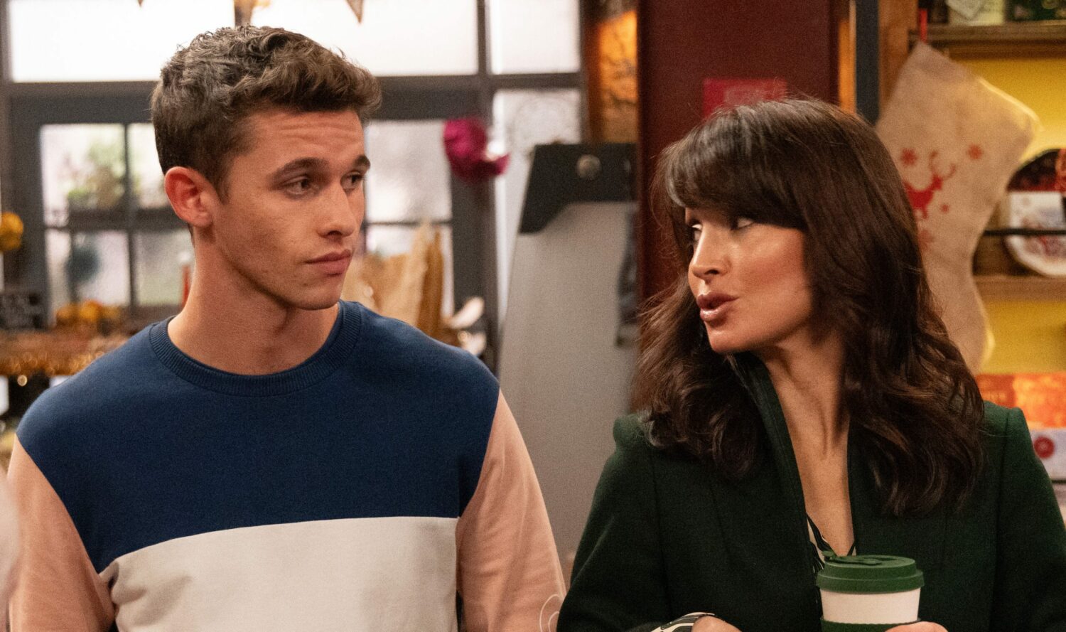 Leyla talking to Jacob on Emmerdale