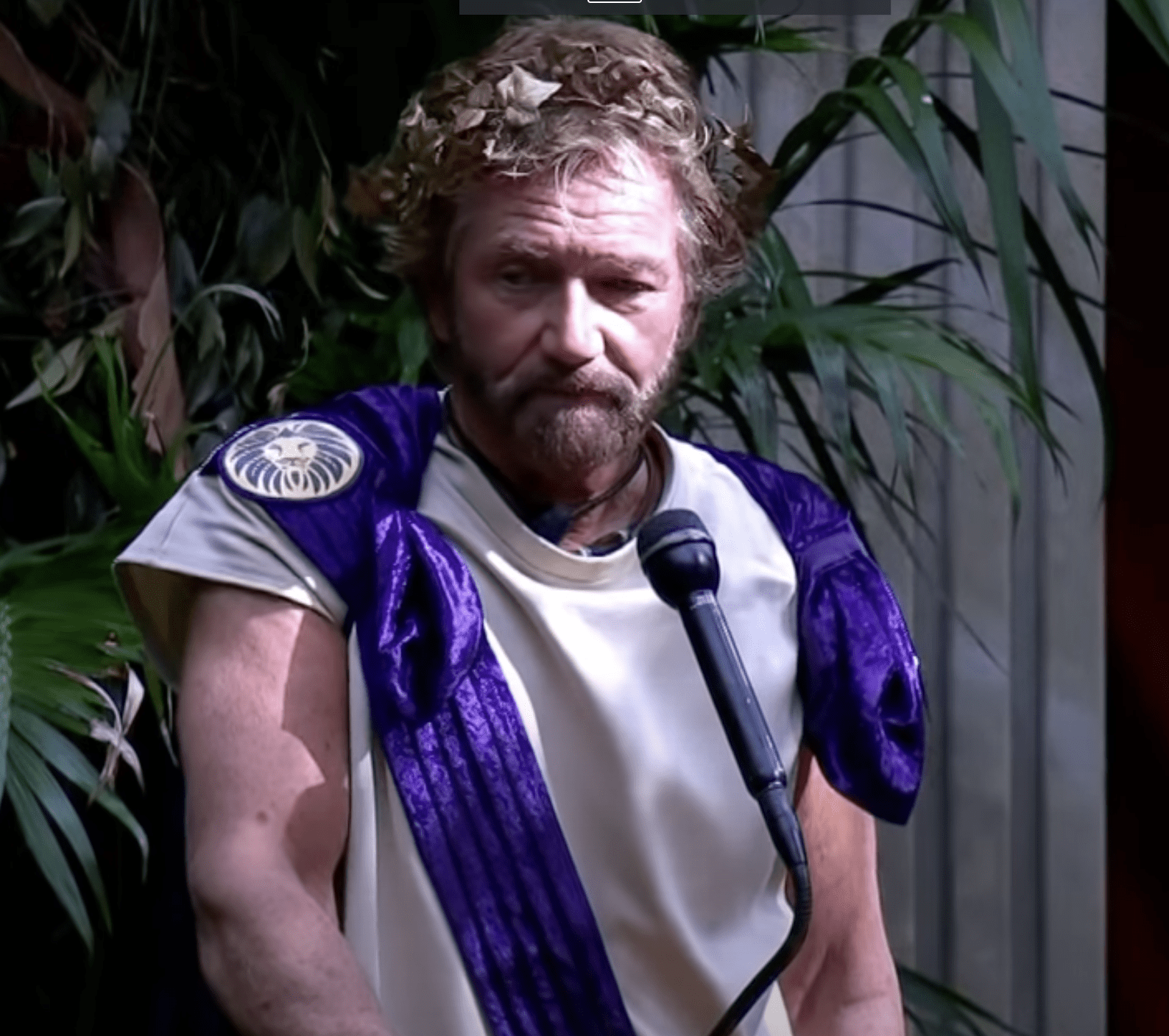 Noel Edmonds wearing a crown