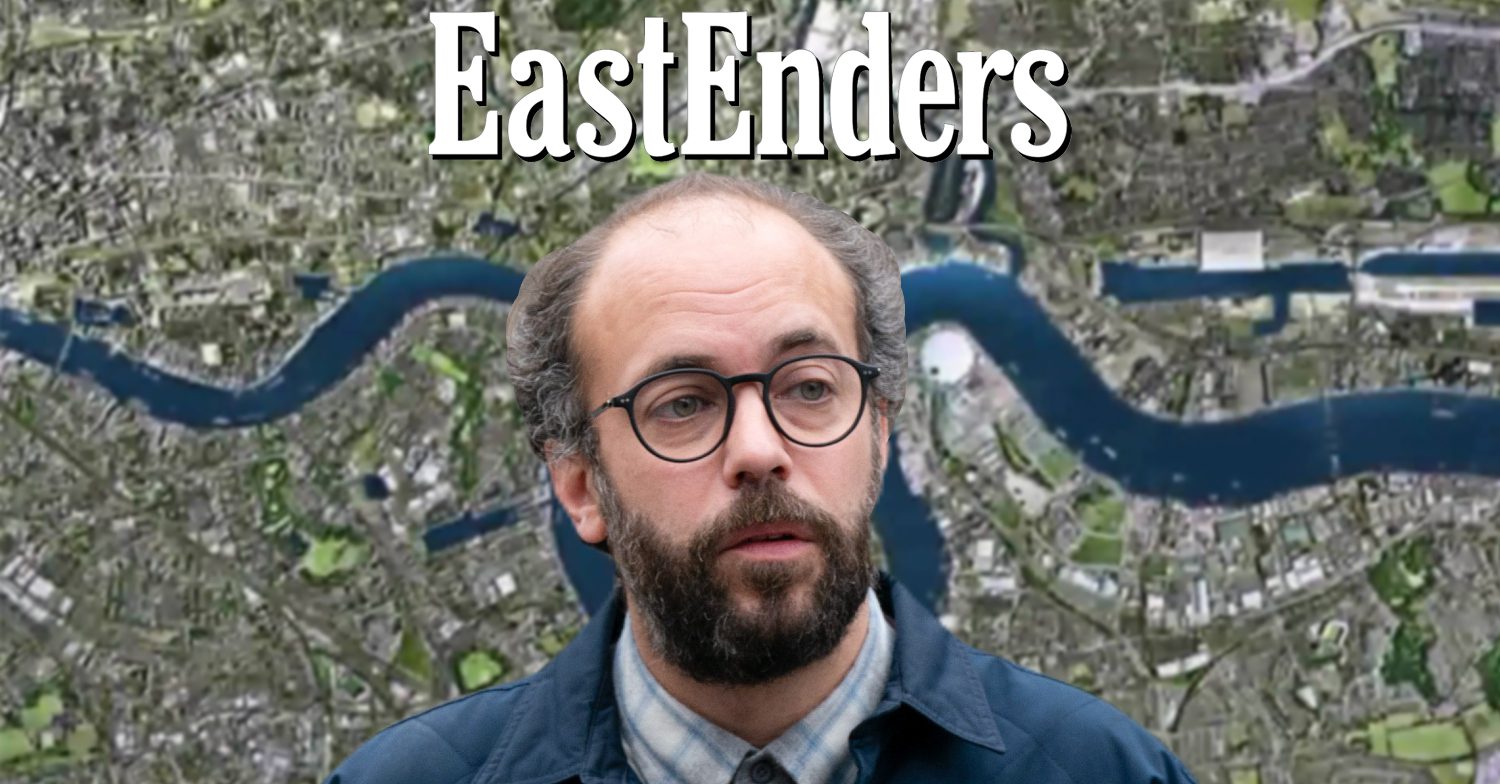 EastEnders' Reiss, the EastEnders logo and background of the Thames