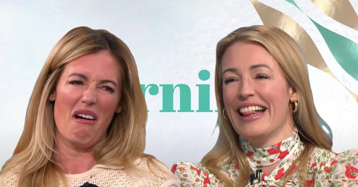 Cat Deeley with the This Morning logo