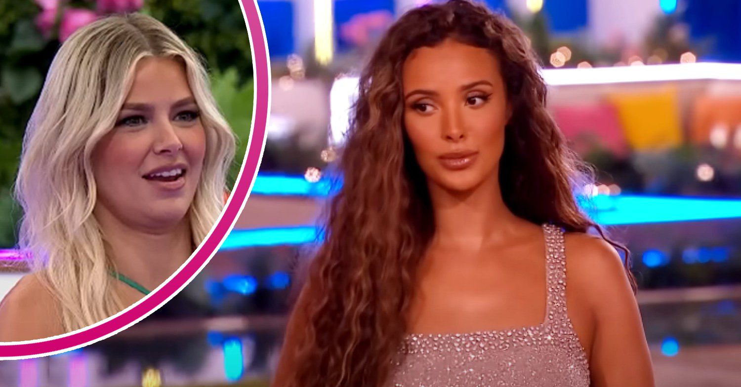 Maya Jama on Love Island; inset, Ariana Madix (Credit: ITV/YouTube)