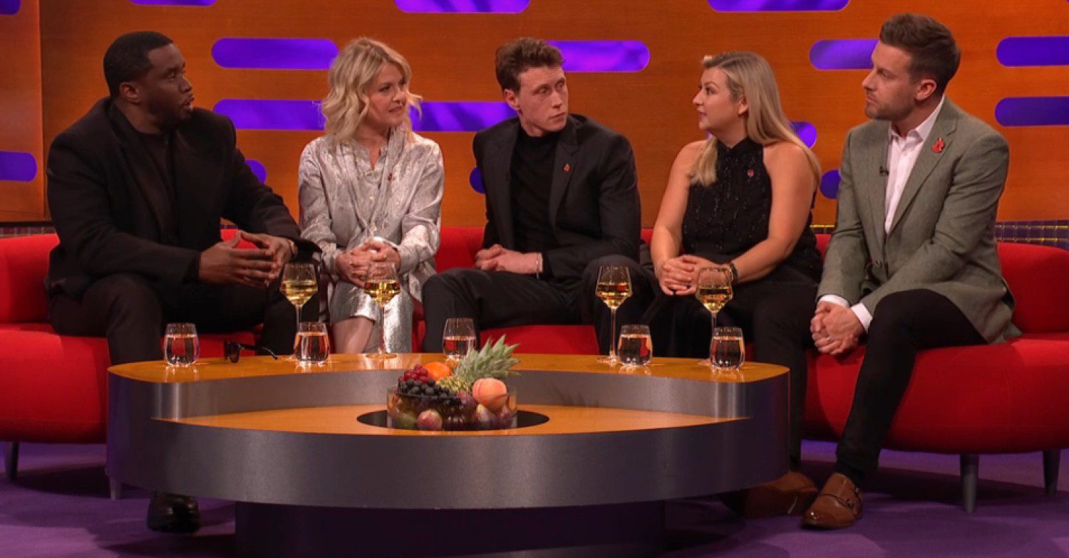 P Diddy sitting alongside Ashley Jensen, George McKay and Chris and Rosie Ramsay on The Graham Norton Show 