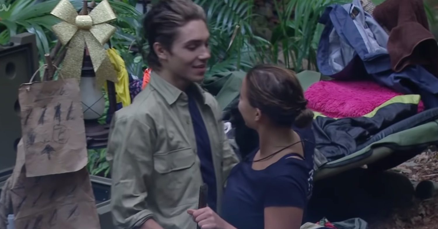 Ferne McCann made plans to meet Boy George outside the jungle as the campmates watch them playfully touch each other