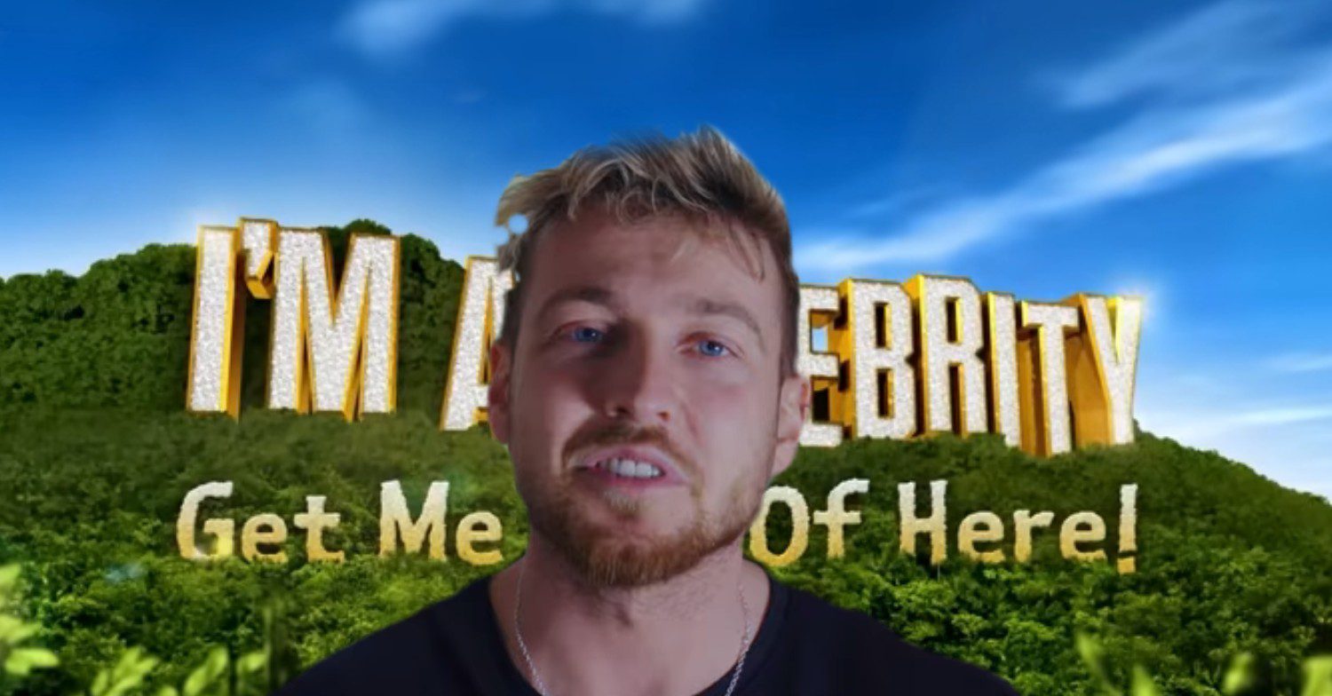 Sam Thompson on I'm A Celeb logo