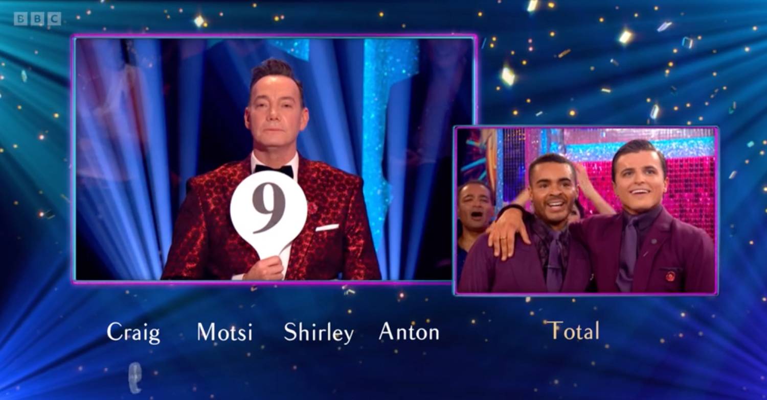 Craig Revel Horwood gives his score to Layton Williams on Strictly Come Dancing