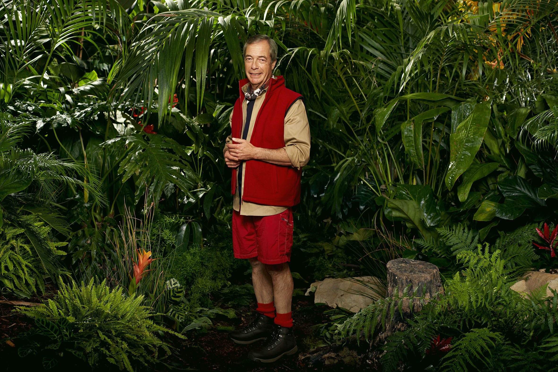 Nigel Farage in his I'm A Celebrity head shot