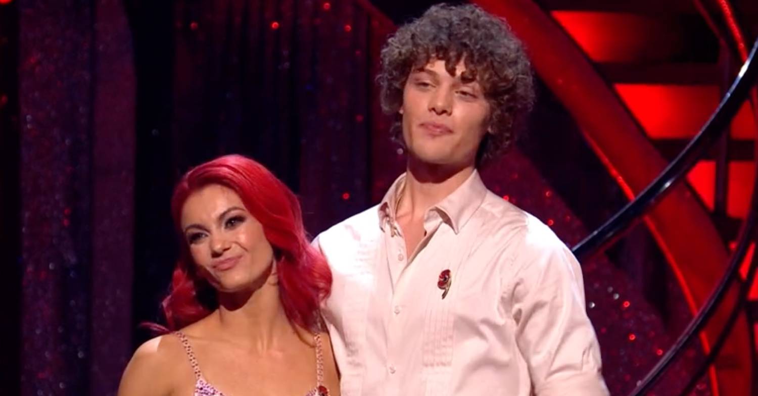 Strictly star Bobby Brazier looks unimpressed as partner Dianne Buswell pulls a face