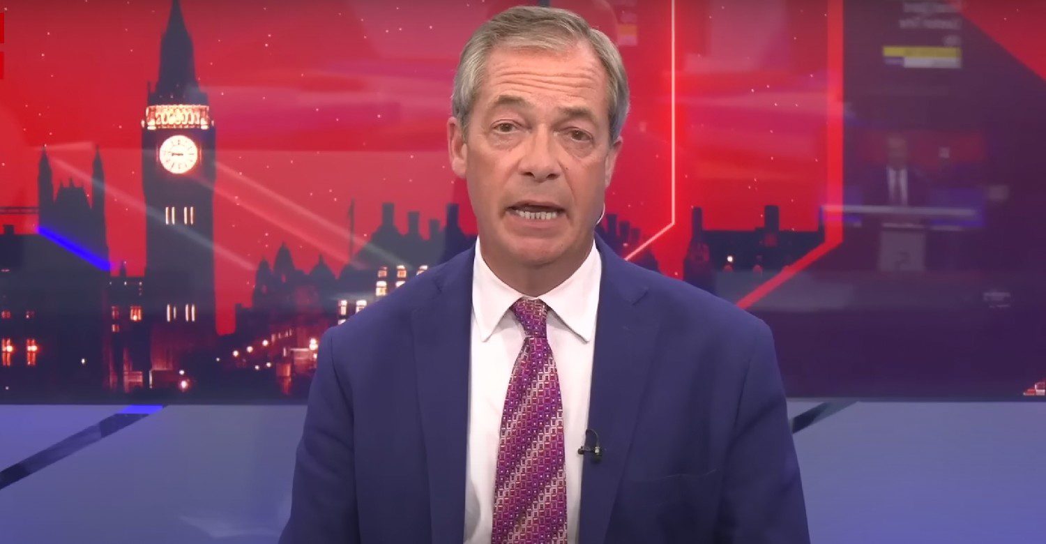 Nigel Farage talking while on GB News