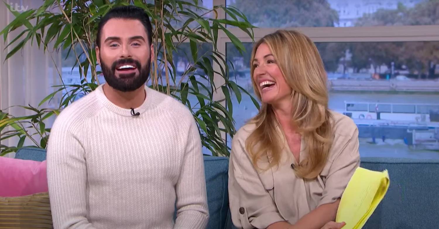 Cat Deeley and Rylan laugh on This Morning today