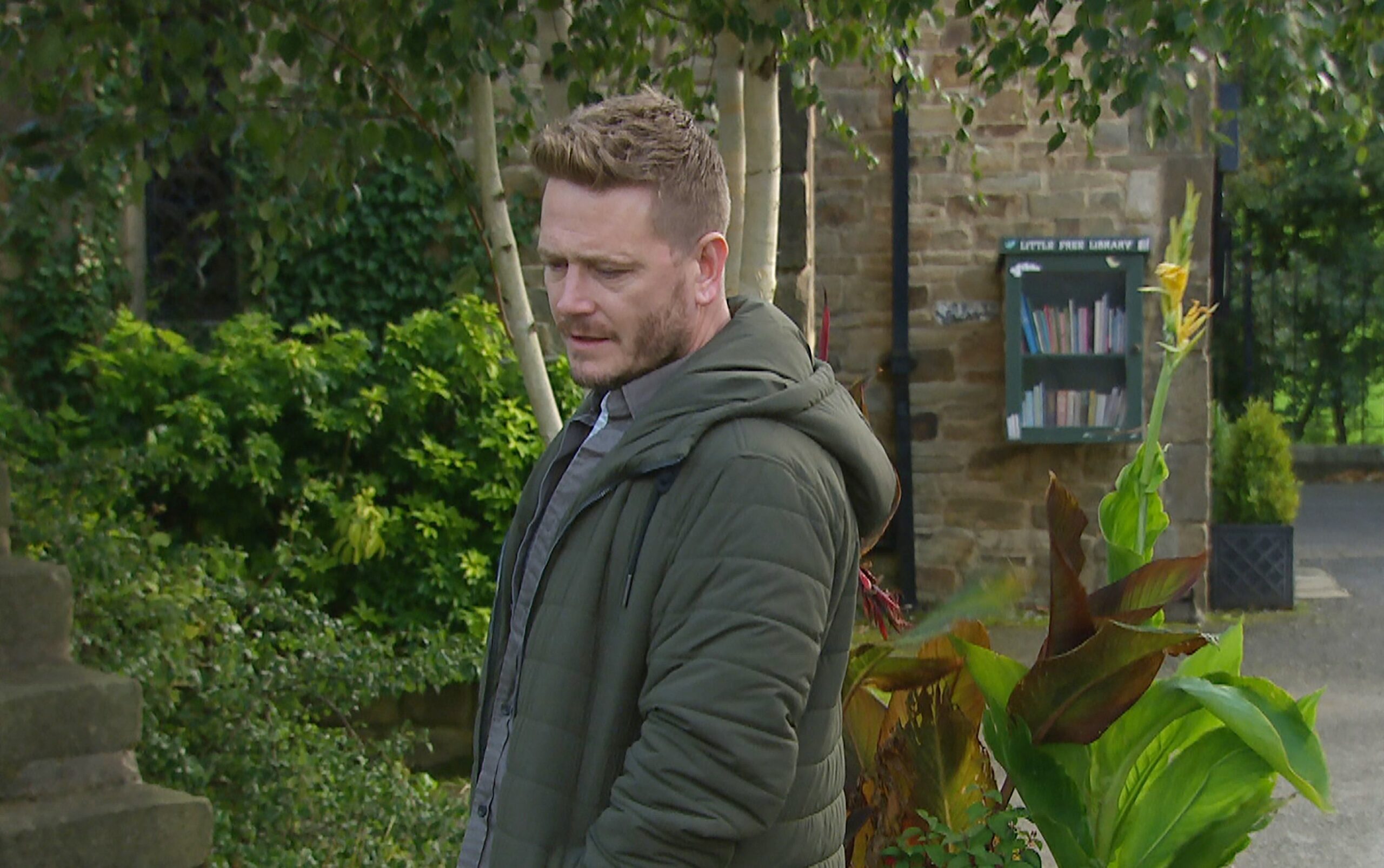 David looking upset on Emmerdale