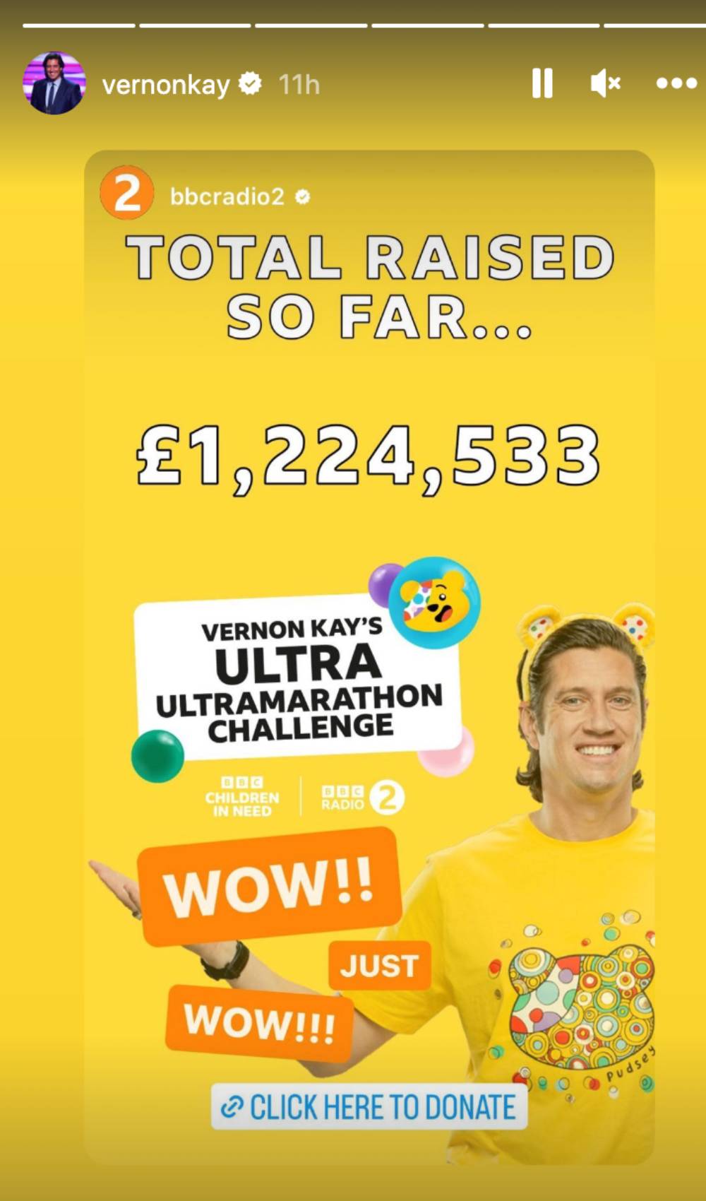 Vernon Kay post on Instagram