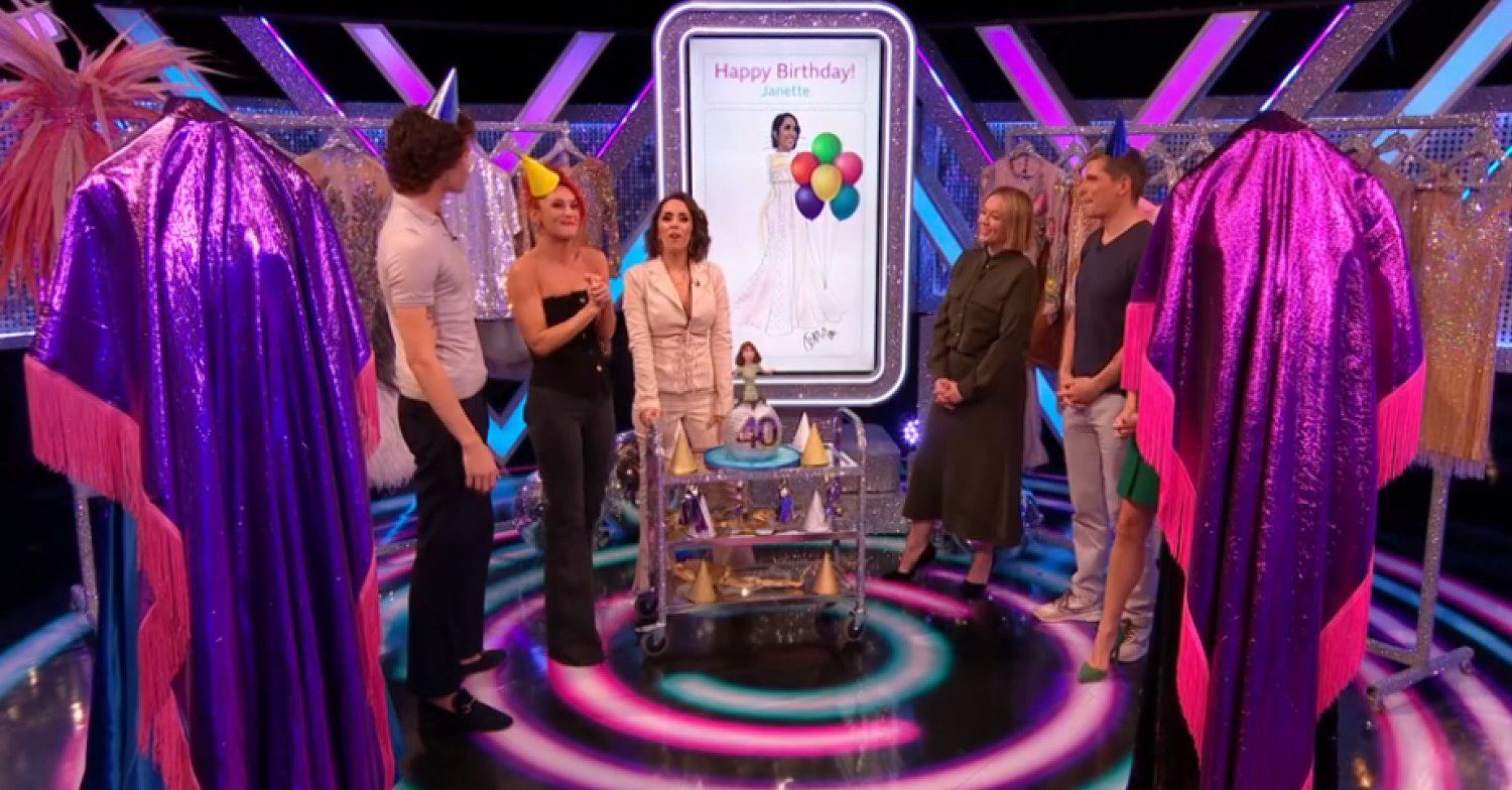 The It Takes Two cast celebrating Janette's birthday 