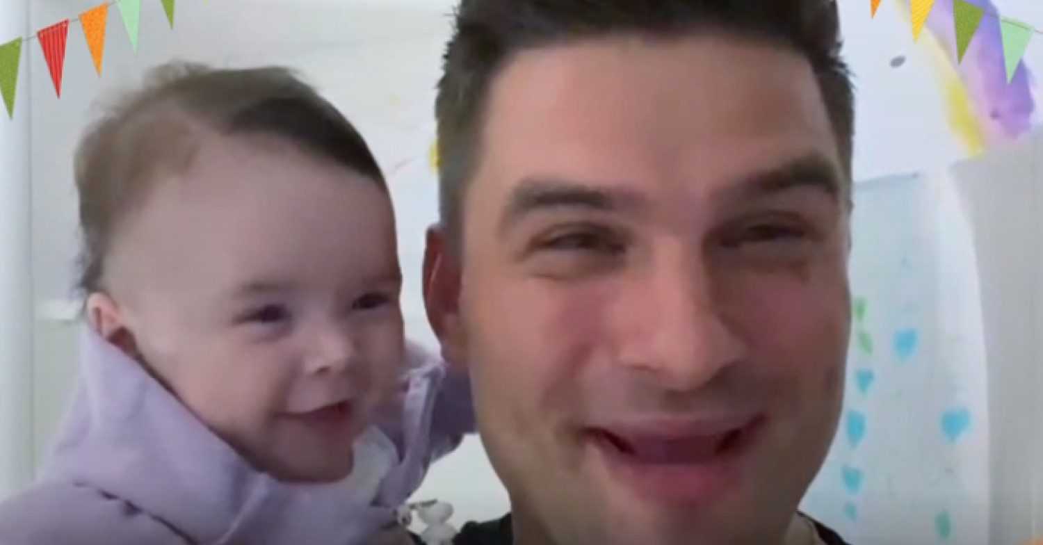 Aljaz and baby Lara 