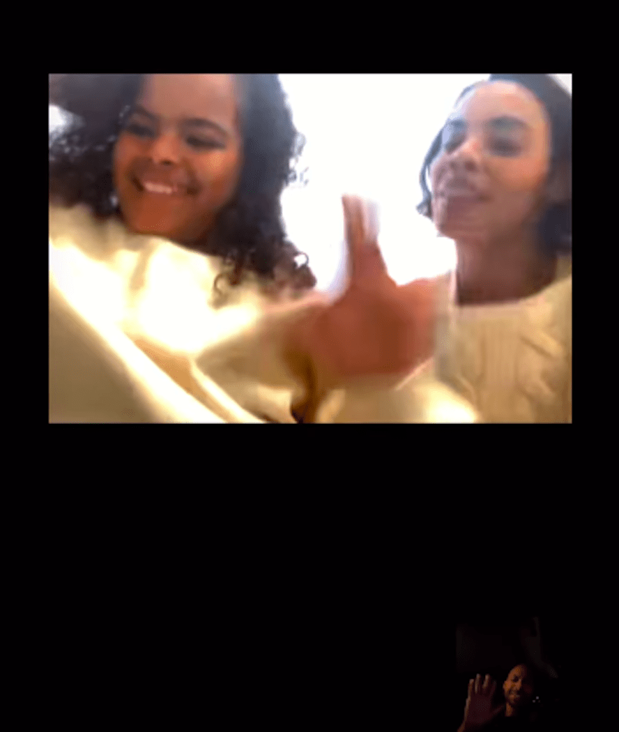 Rochelle and Alaia-Mai Humes waving goodbye to Marvin