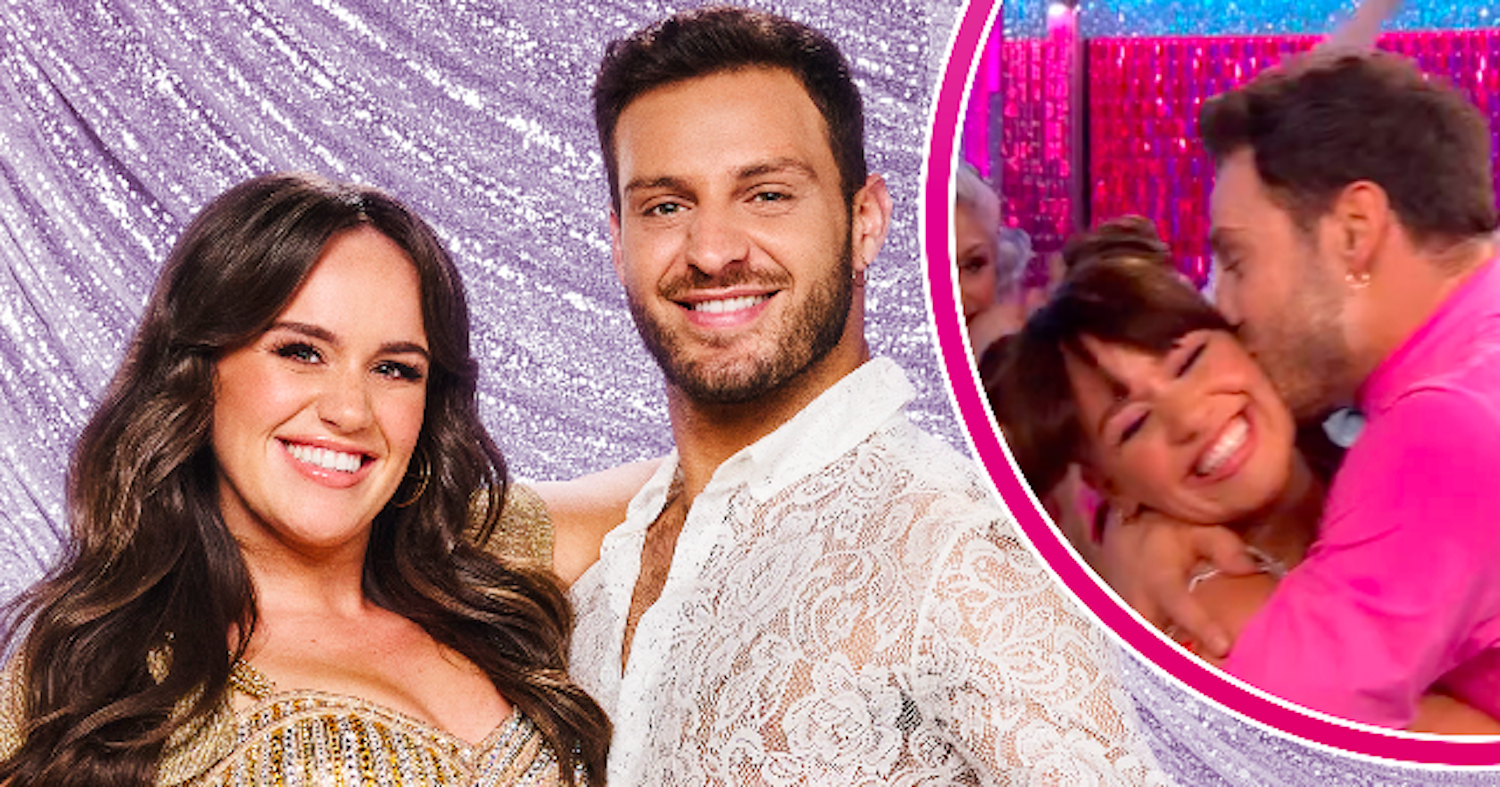 vito coppola kisses ellie leach on the cheek