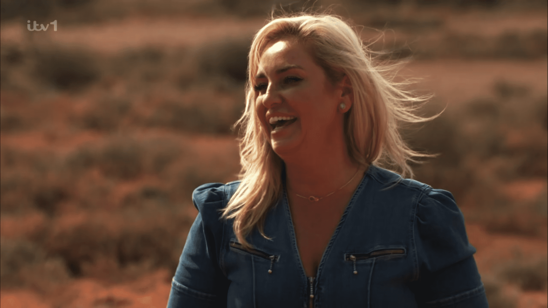 Josie Gibson smiling on I'm A Celebrity