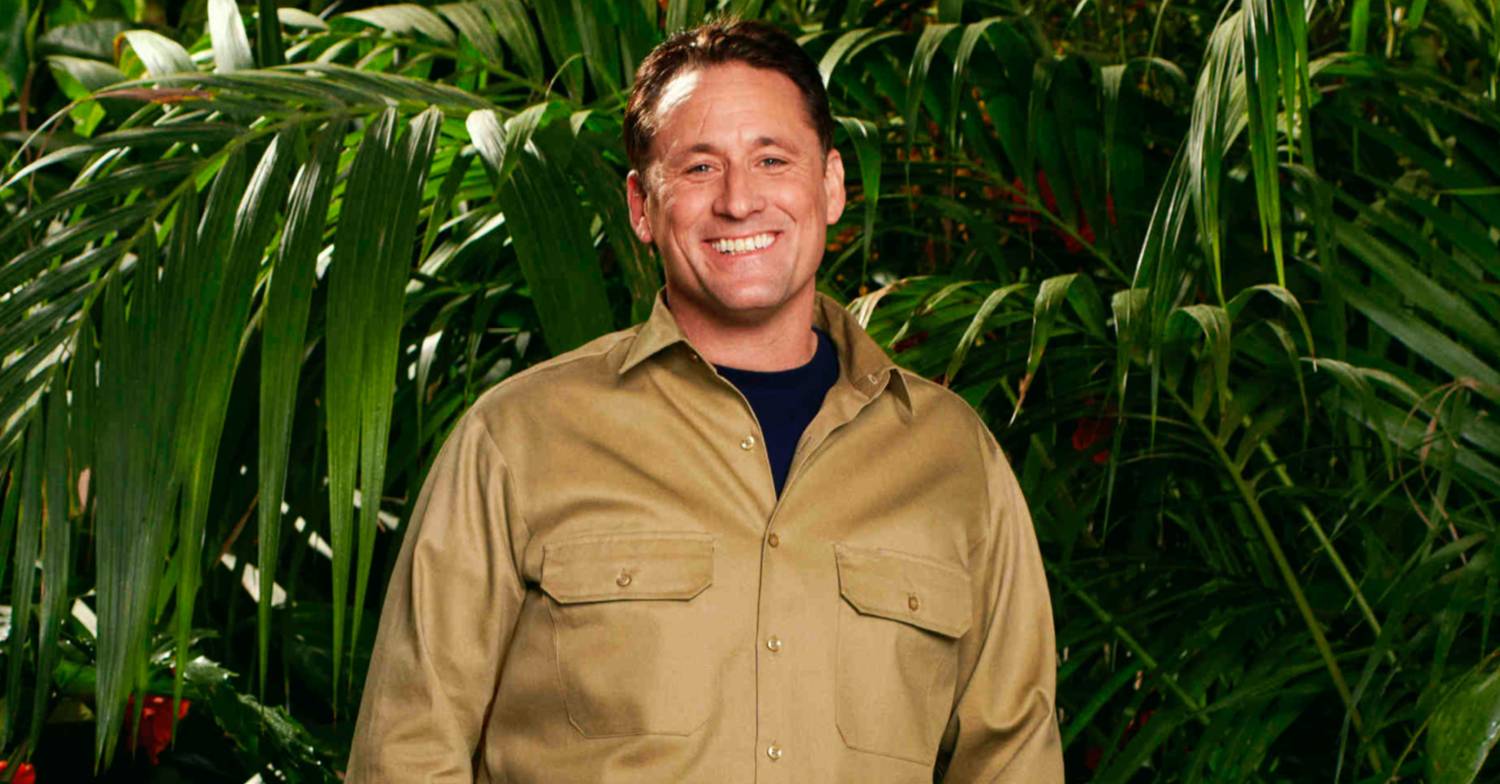 Nick Pickard poses in their I'm A Celebrity campmate costume