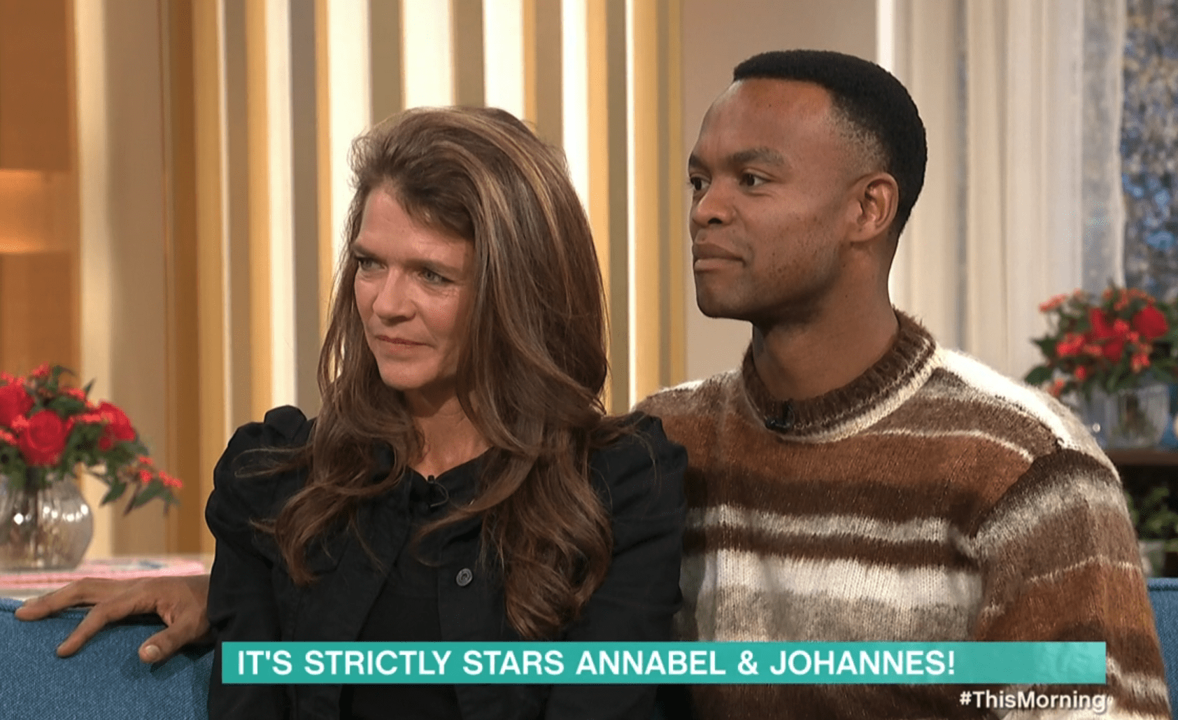 Strictly stars Annabel Croft and Johannes Radebe on This Morning