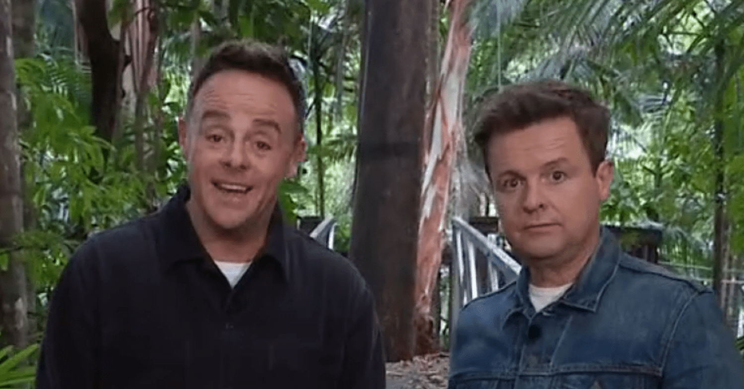 Ant and Dec looking shocked on I'm A Celeb
