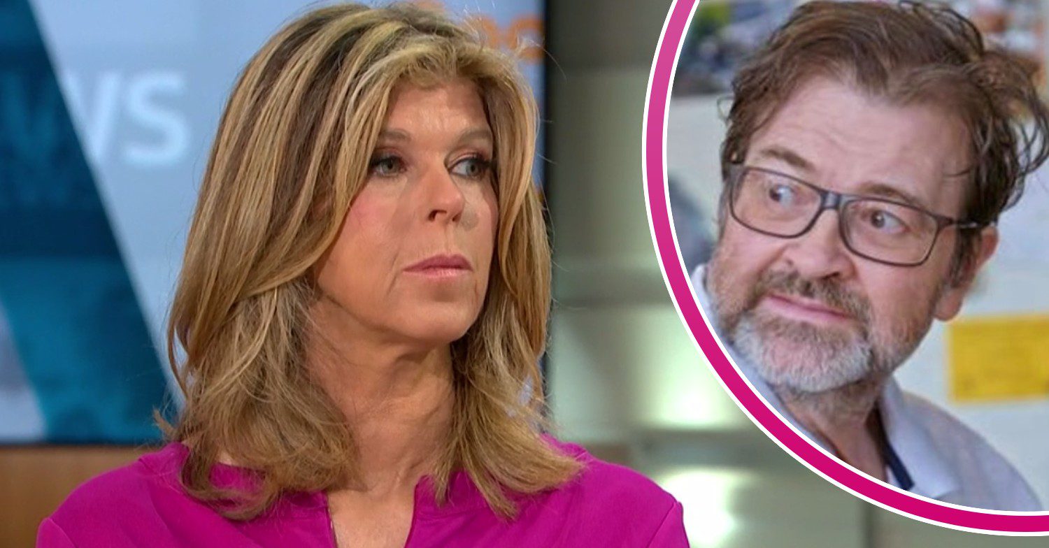 Kate Garraway looks serious, Derek Draper looks back over his shoulder