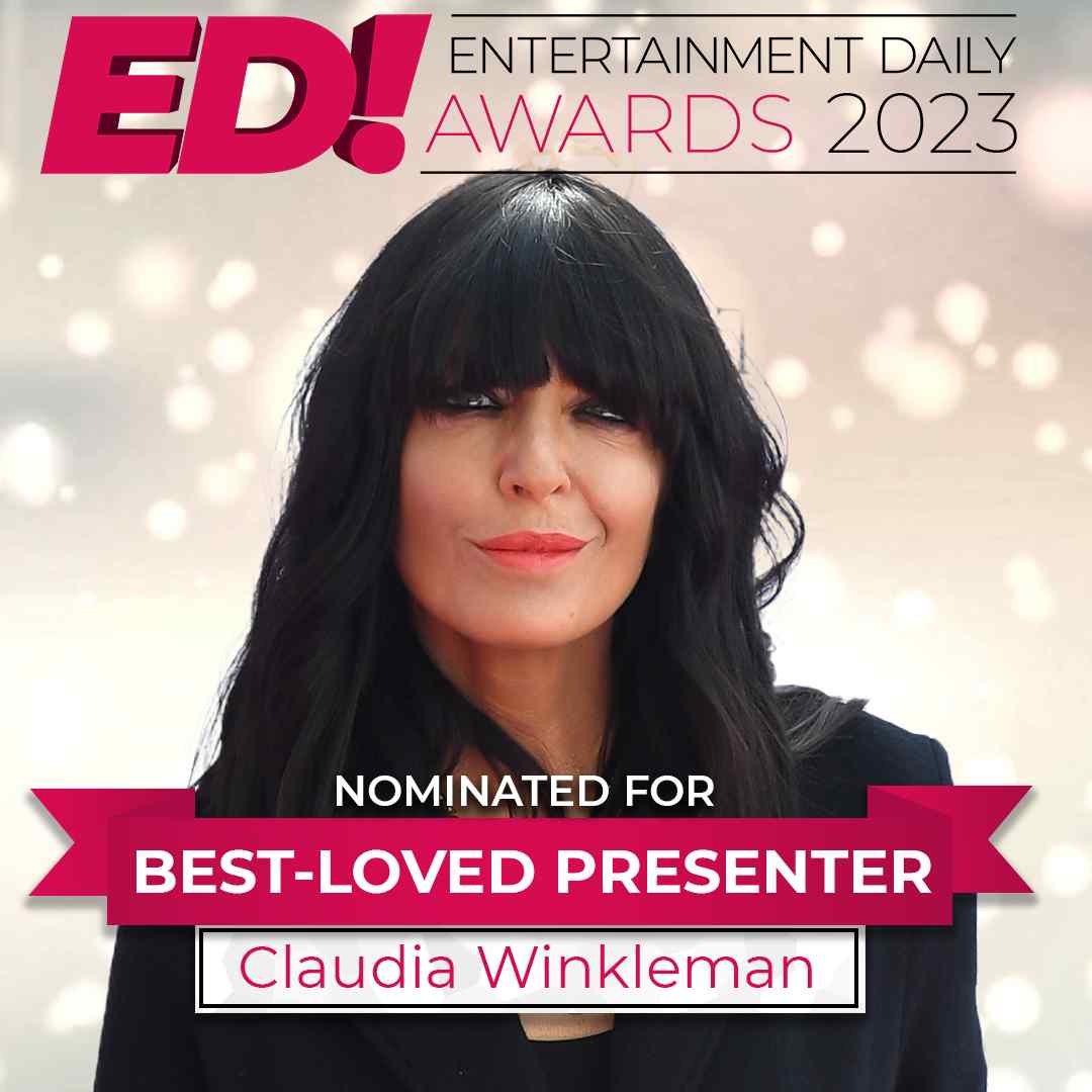 Claudia Winkleman wearing red lipstick
