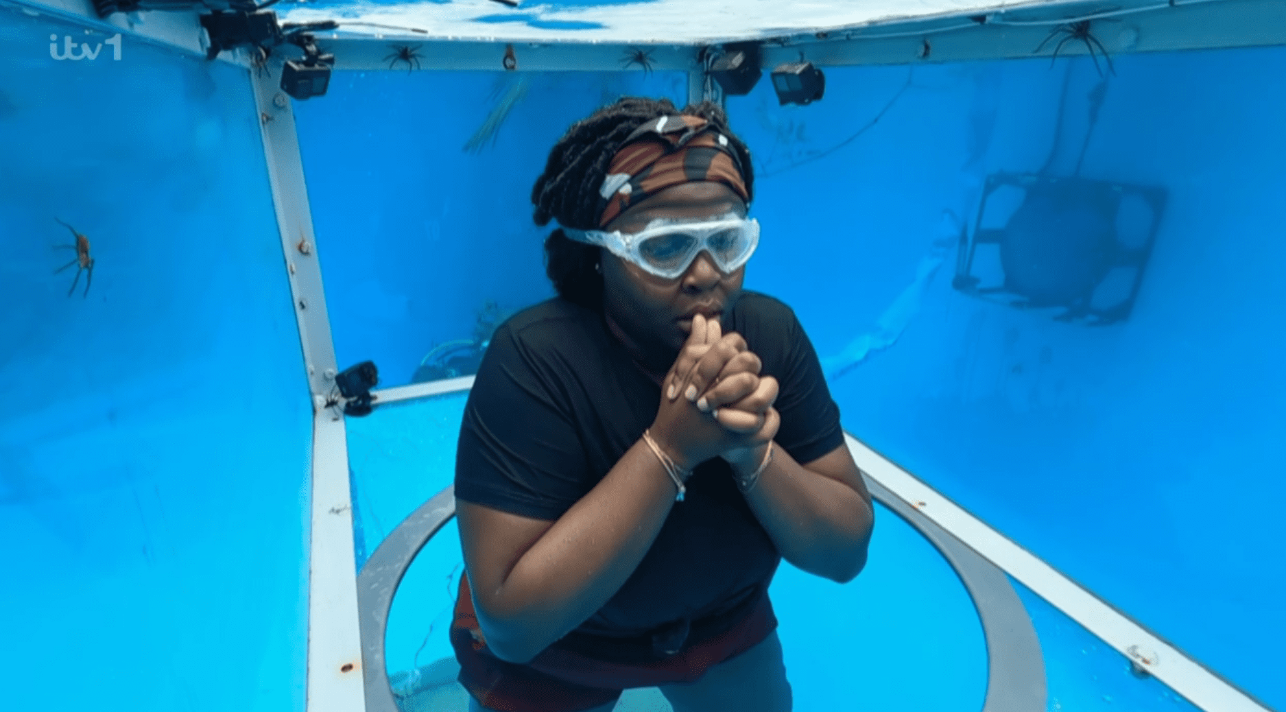 Nella under the water doing the bushtucker trial