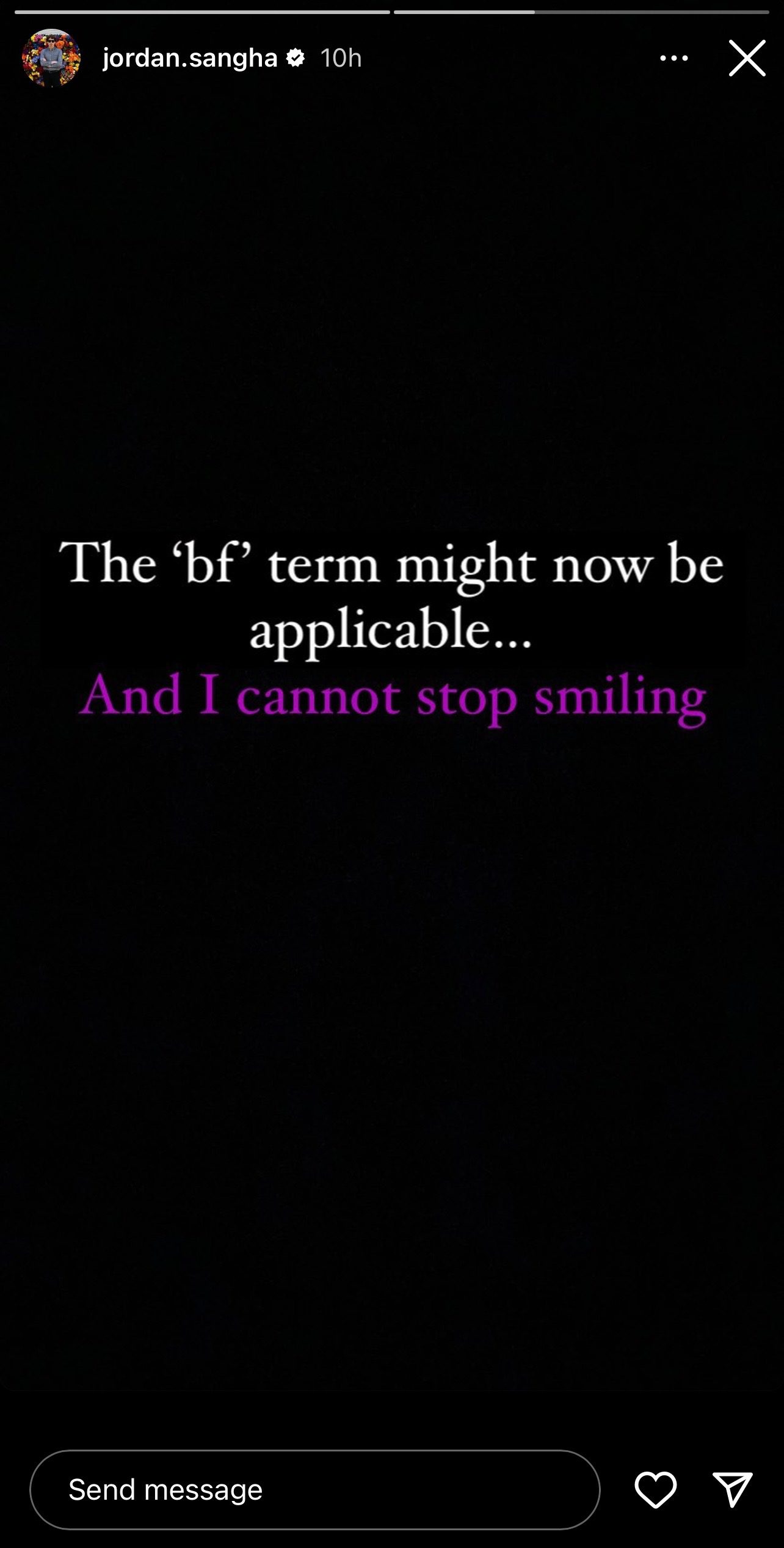 Big Brother star Jordan's Instagram Story