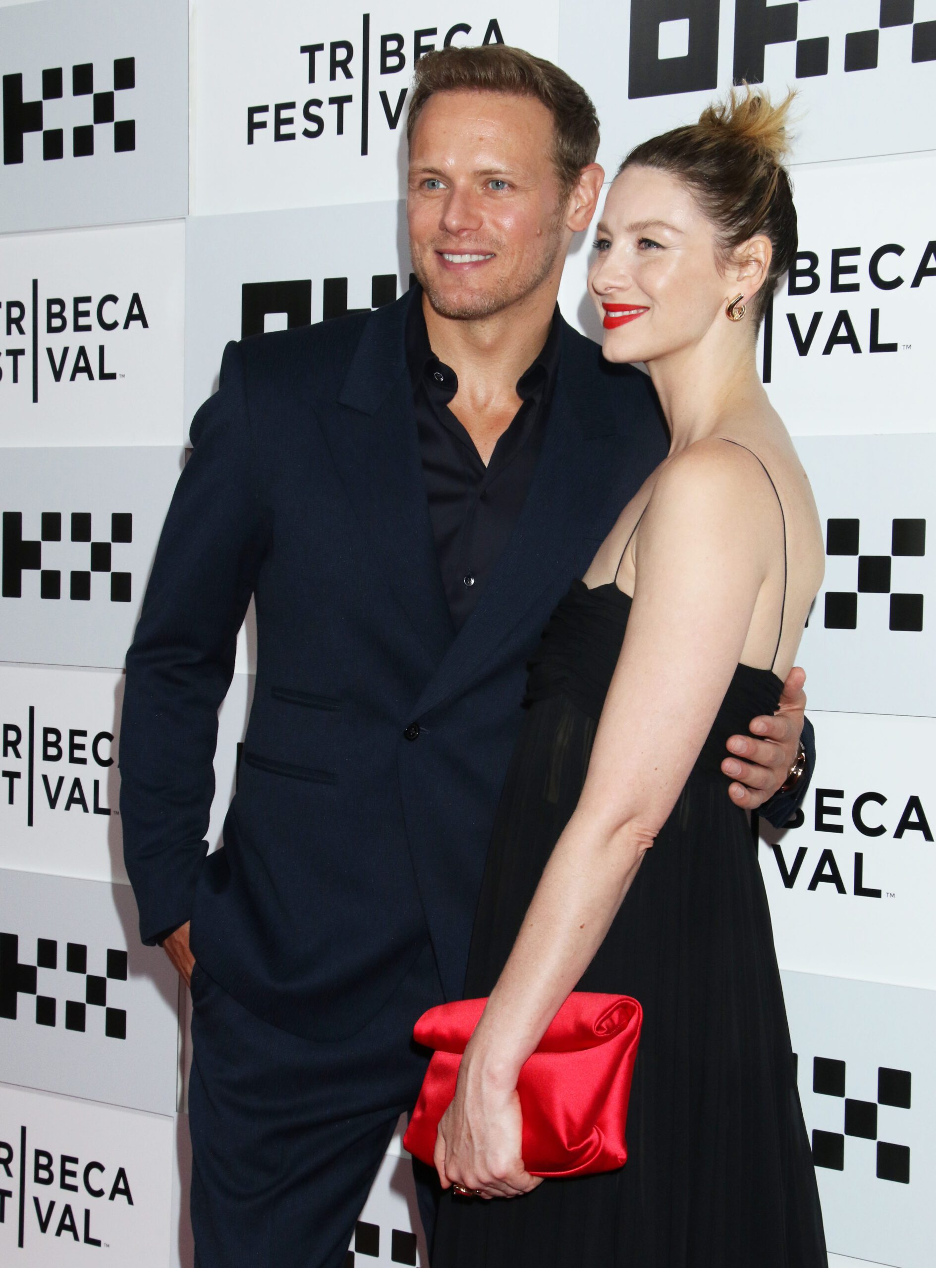 Sam Heughan and Catriona Balfe at the Outlander Season 7 premiere at Tribeca