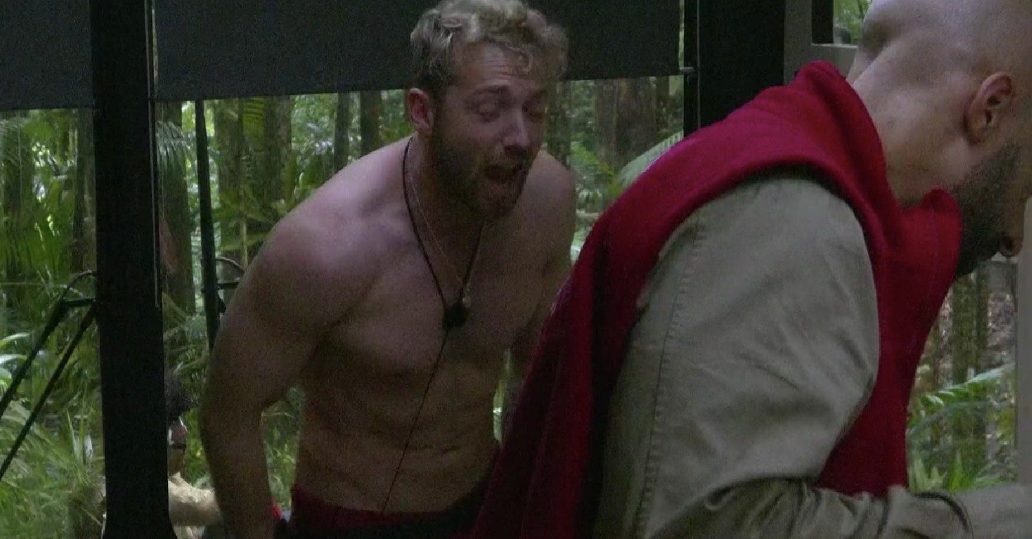 Sam Thompson yelling on I'm A Celeb