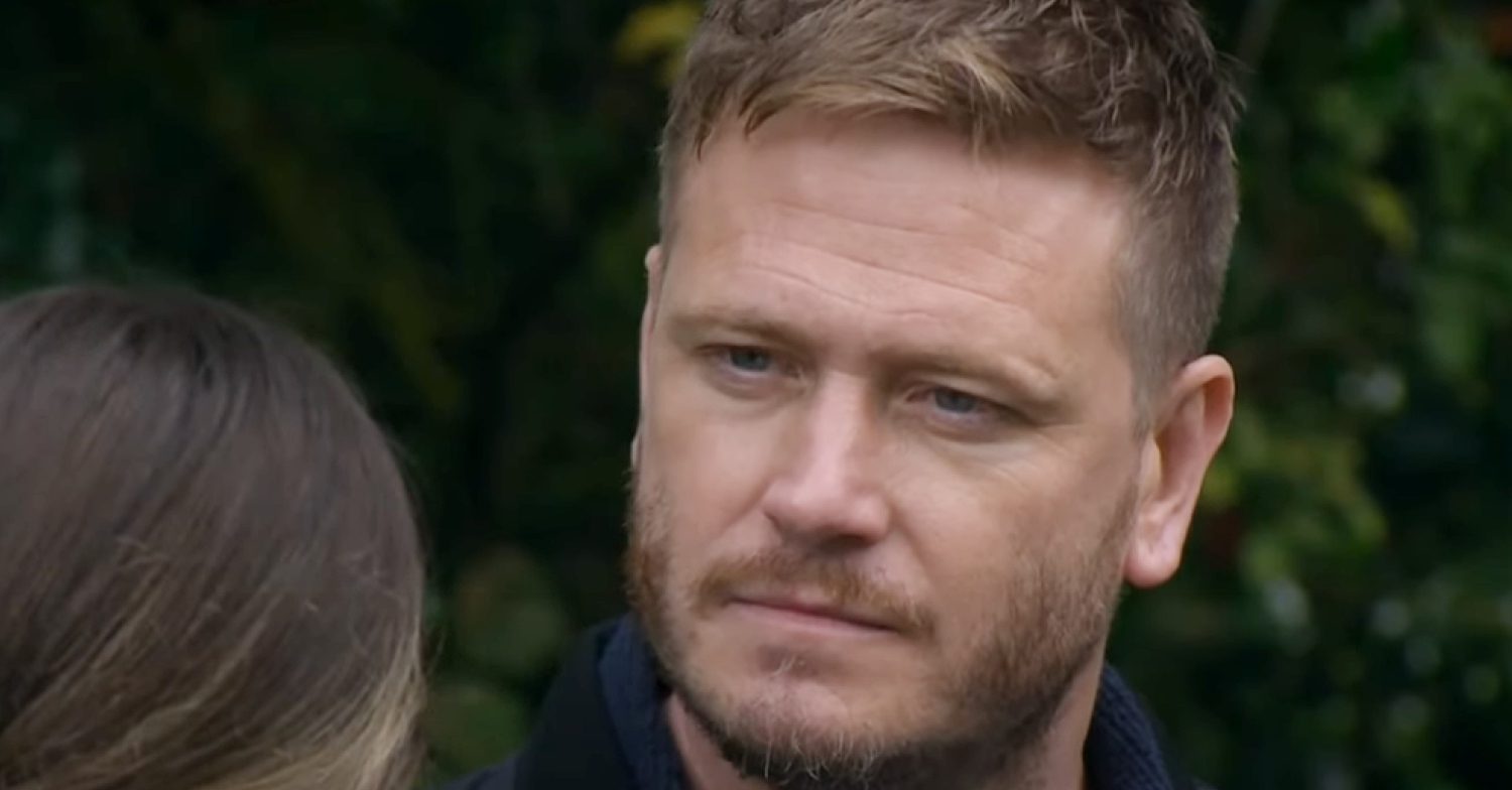 Emmerdale's David is looking at Vic with concern