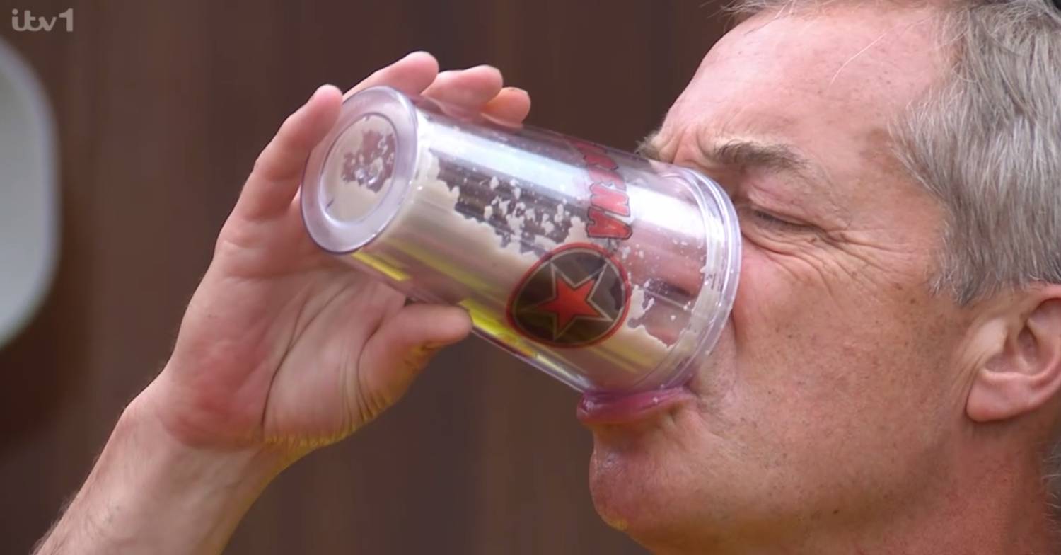 Nigel Farage drinks