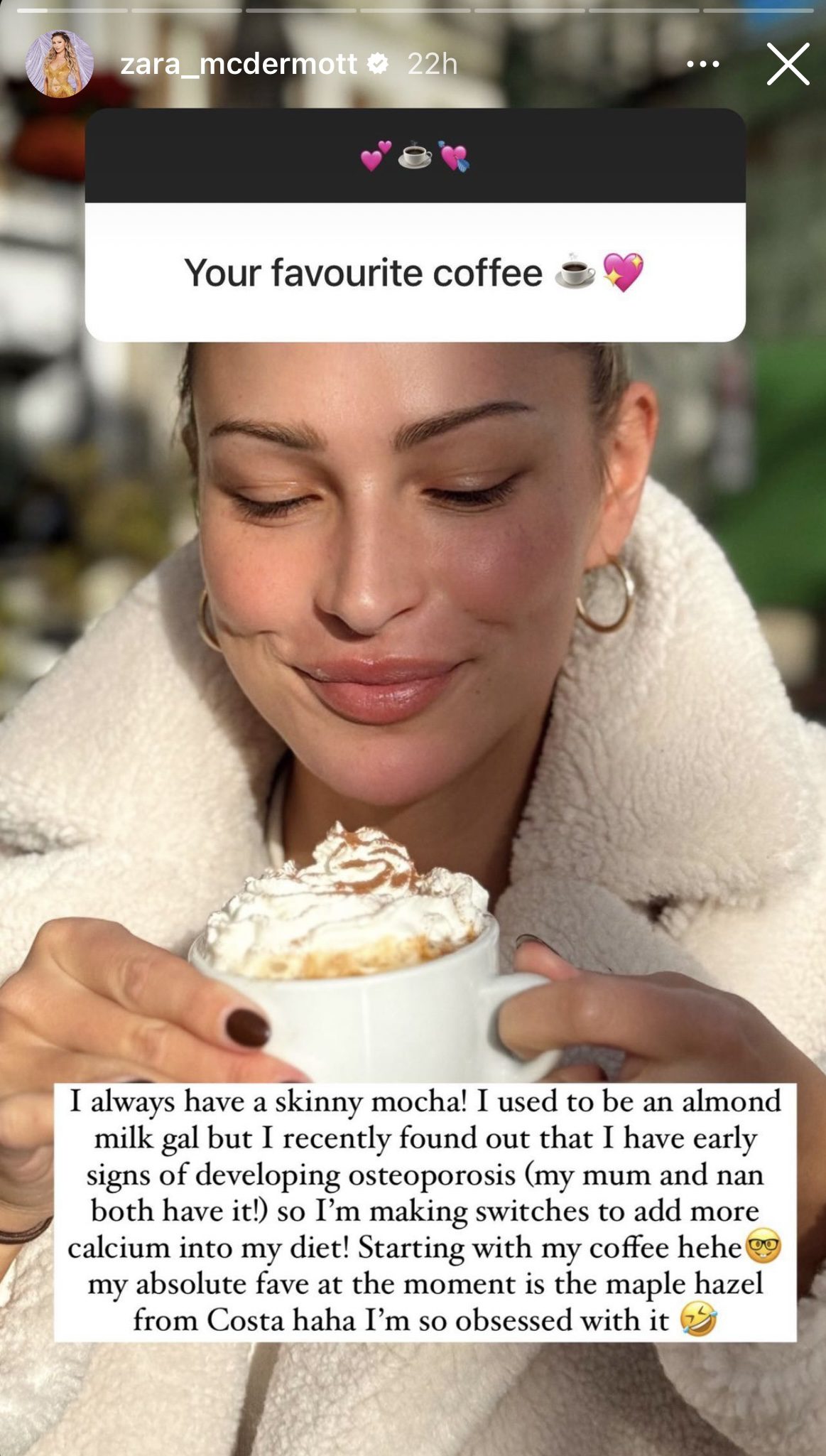 Zara McDermott Instagram Story