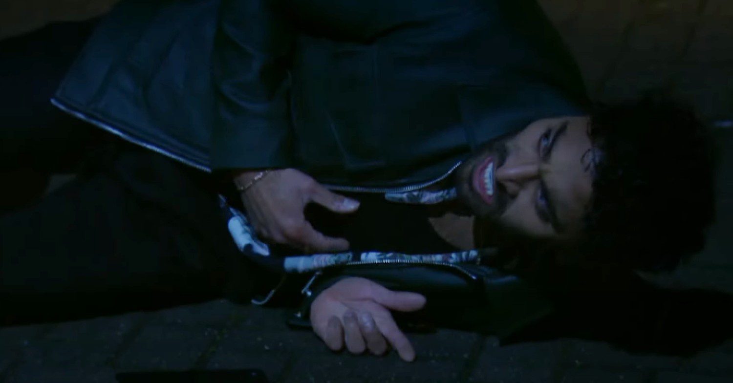 Suni on the floor in Emmerdale