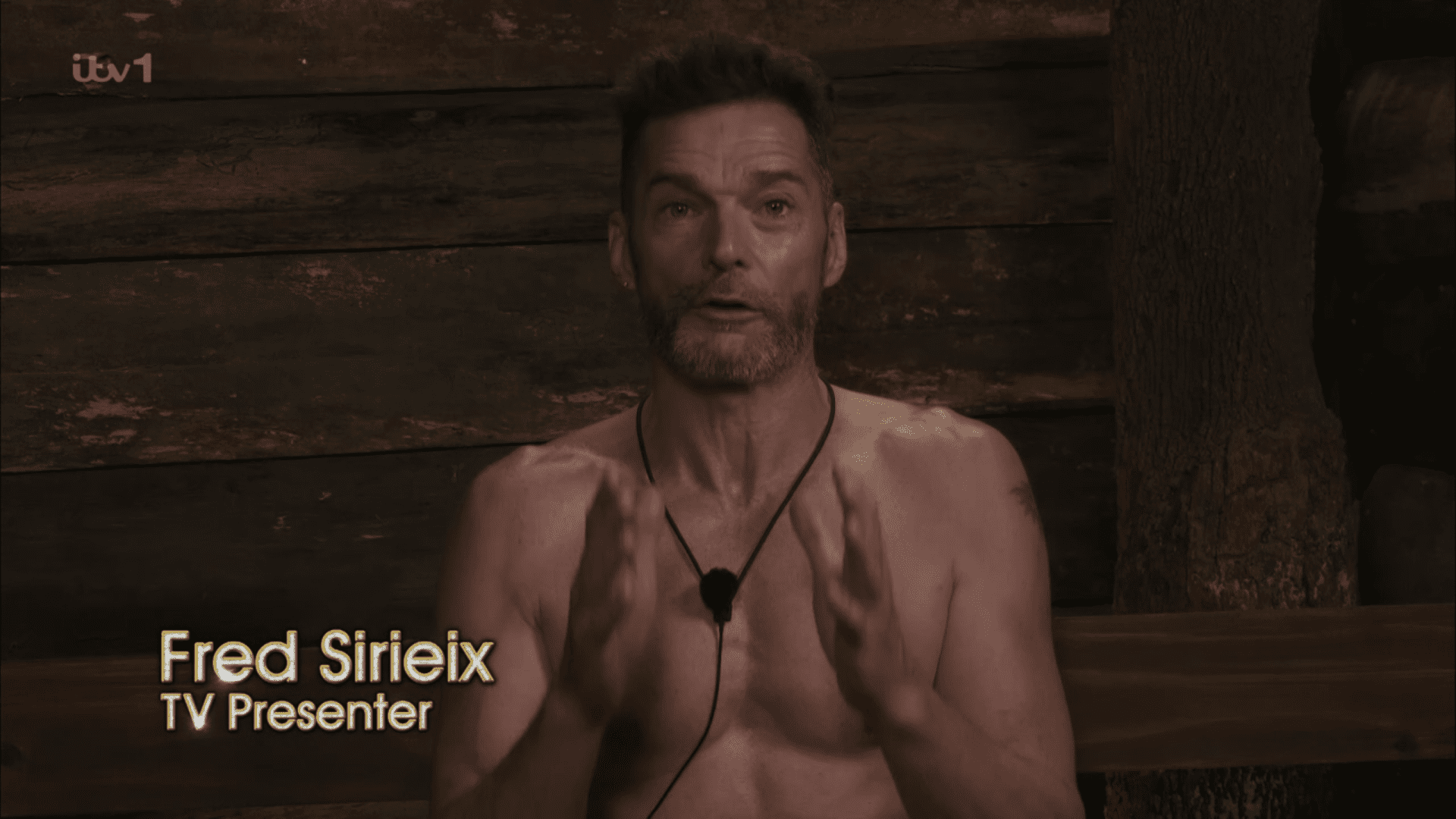 Fred on I'm A Celebrity without his shirt on