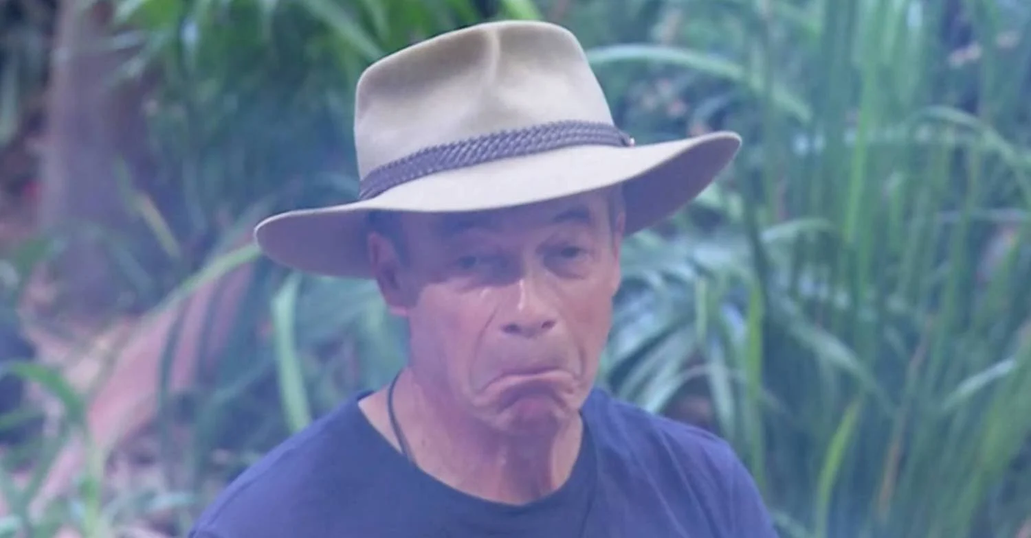 Nigel Farage pulls a face on I'm A Celebrity