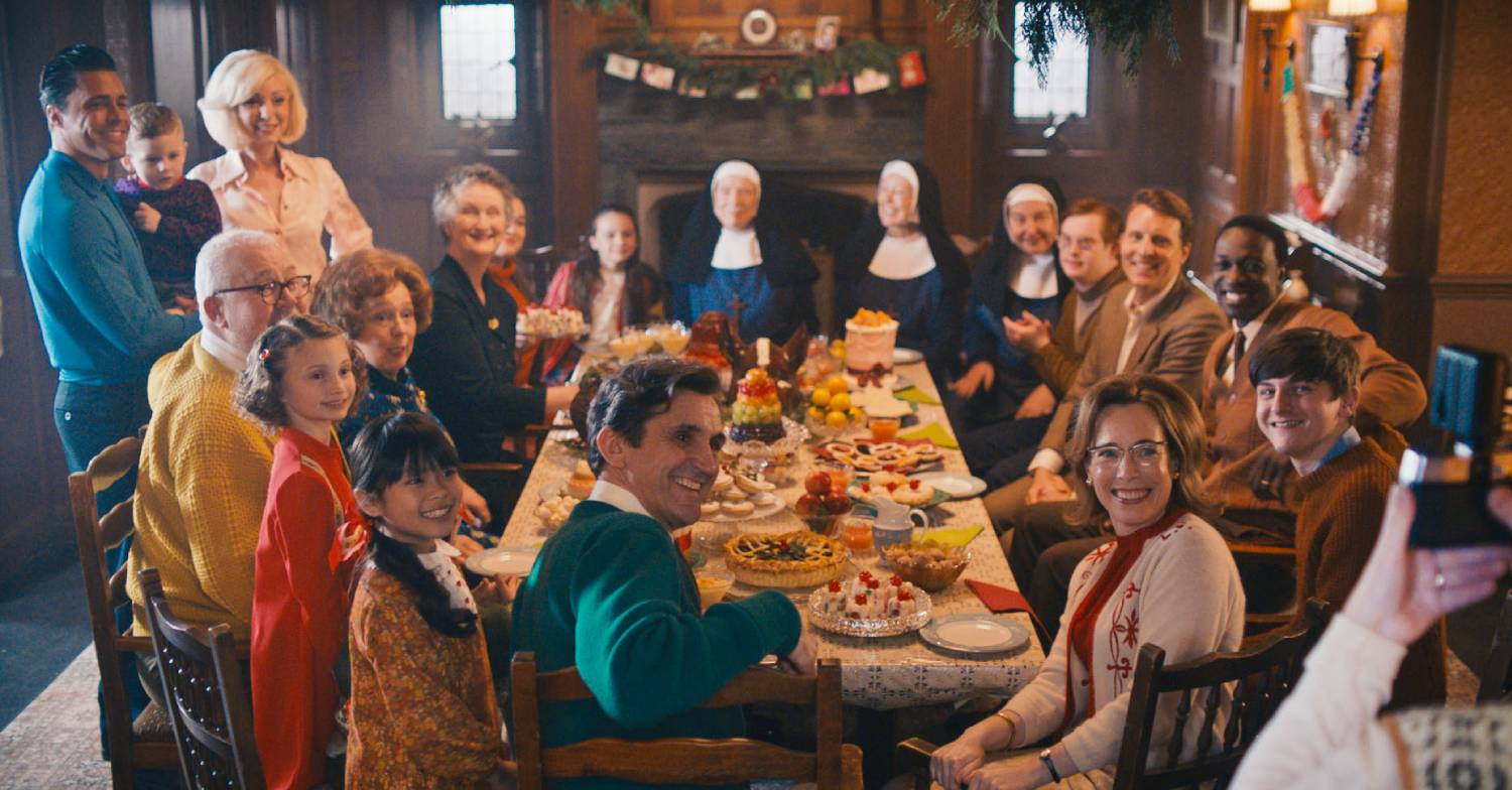 Call the Midwife Christmas special cast sit around a table