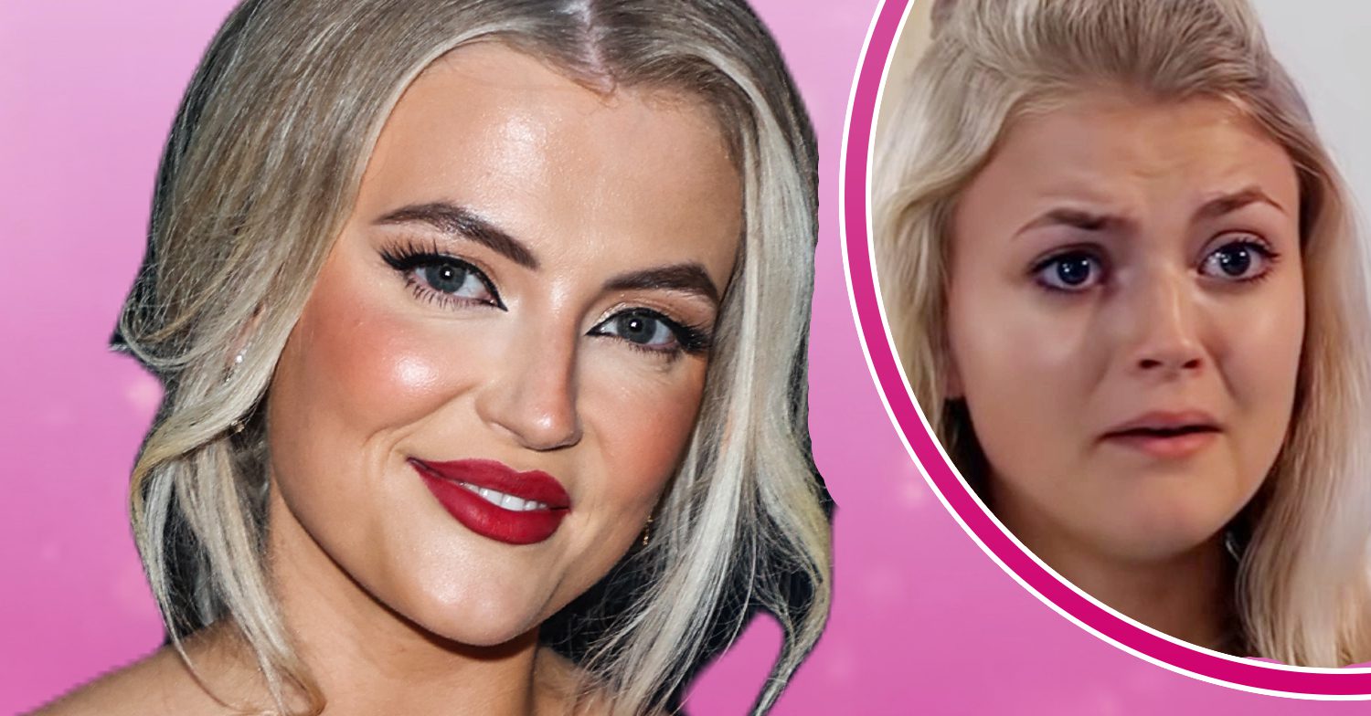 Coronation Street's Lucy Fallon, a pink background , and in a bubble is Bethany Platt