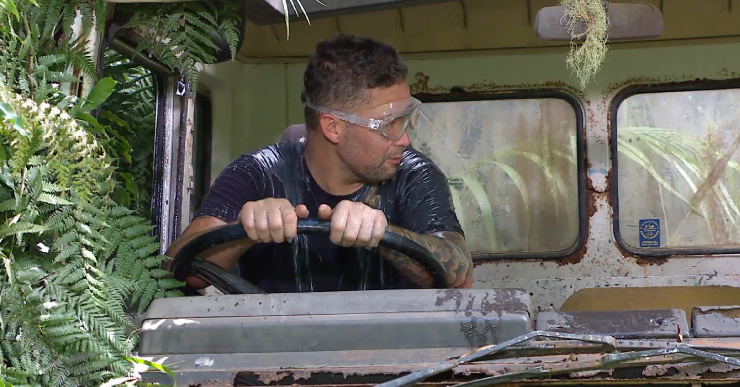 Tony Bellew in a van