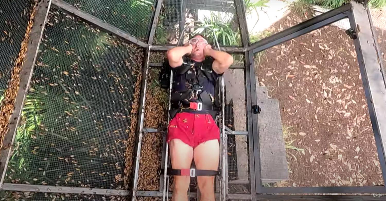 Nick Pickard inside the Critter Mixer