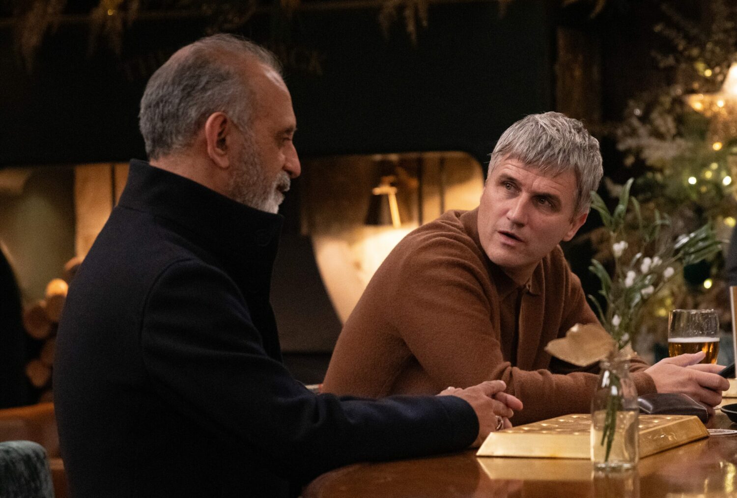 Emmerdale's Amit and Caleb are talking in the Woolpack