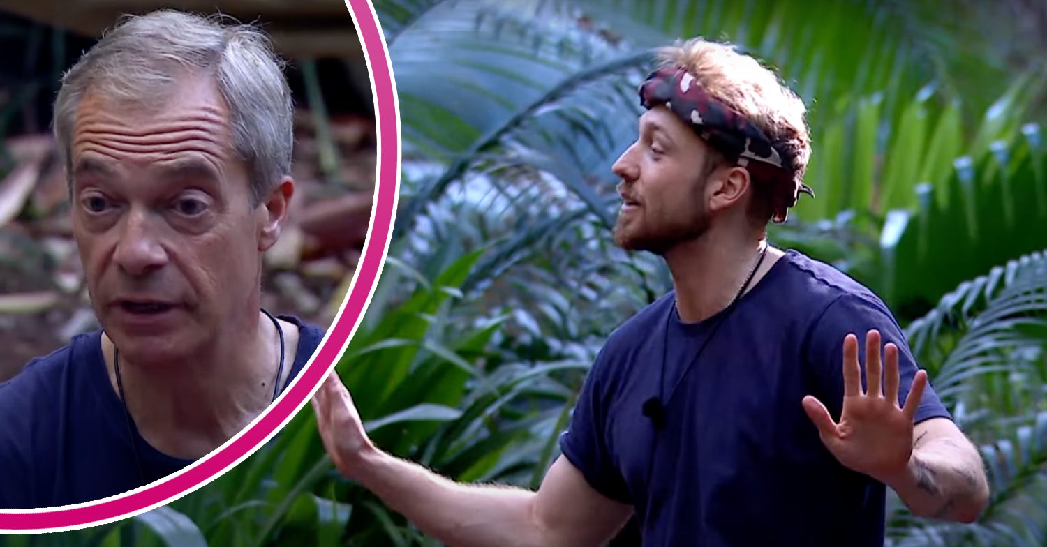 Nigel Farage and Sam Thompson split image