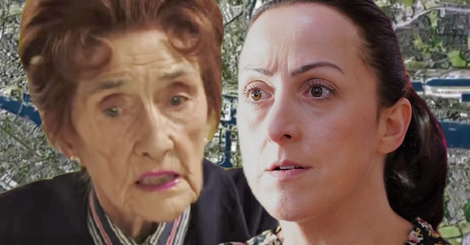EastEnders' Dot, Sonia, the background of the Thames