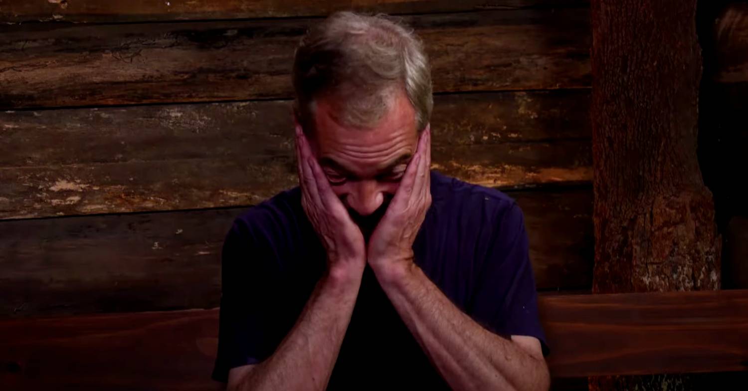 Nigel Farage puts his head in his hands