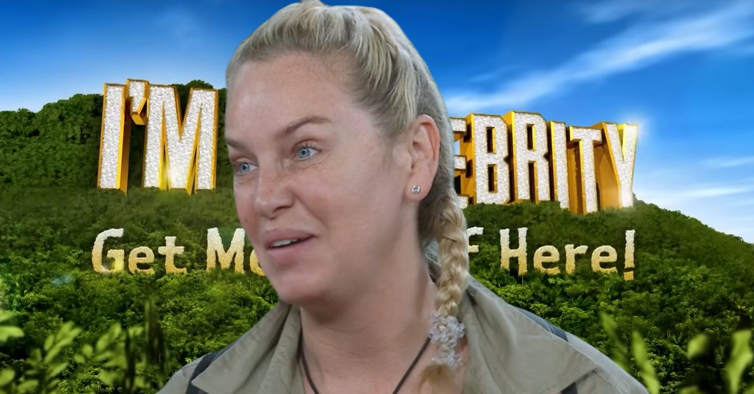 I'm A Celebrity star Josie Gibson in front of the I'm A Celebrity logo